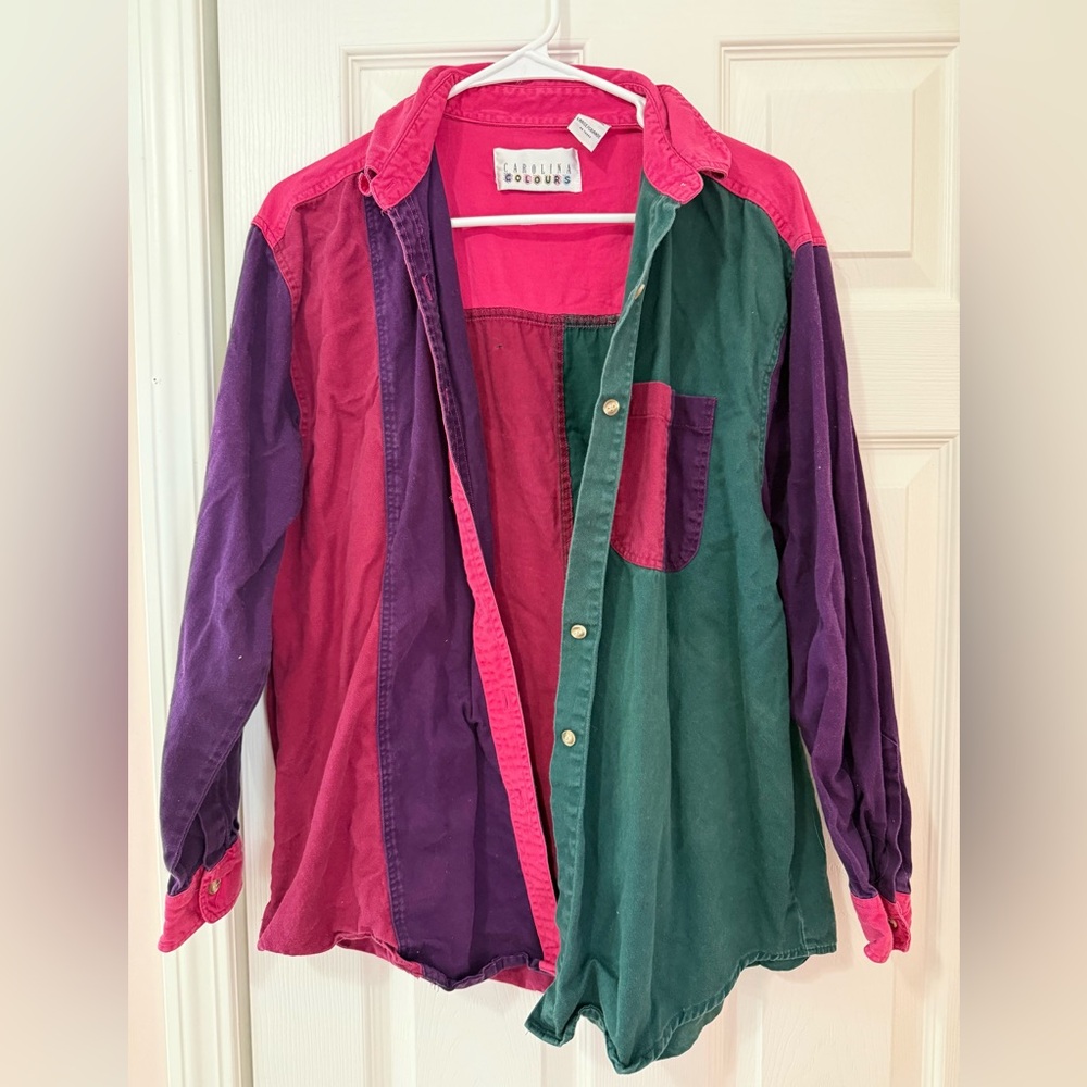 Colorblock Button-Up Shirt